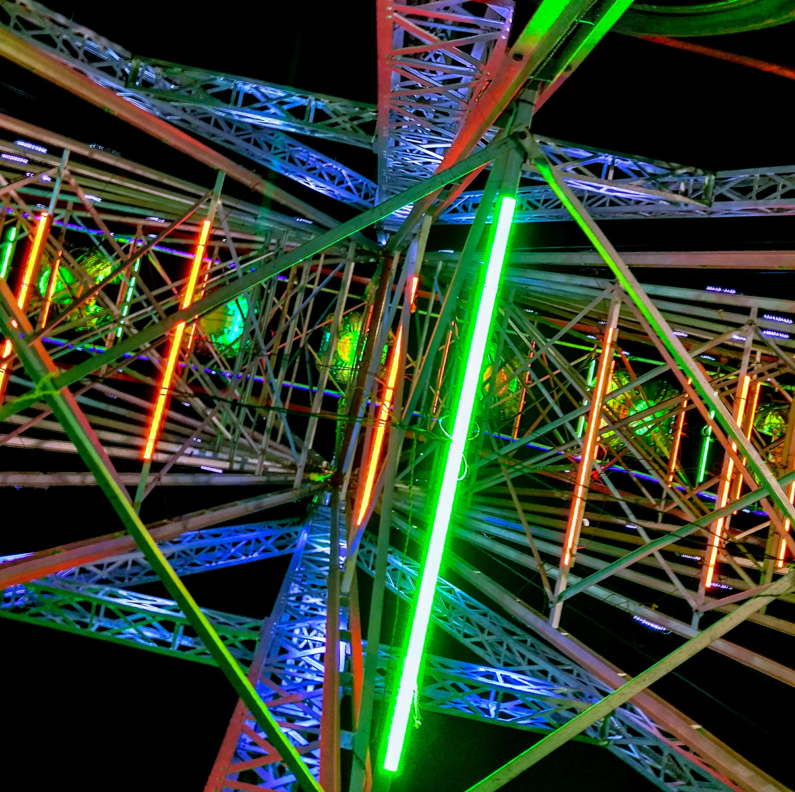 red and green lights trapping a person